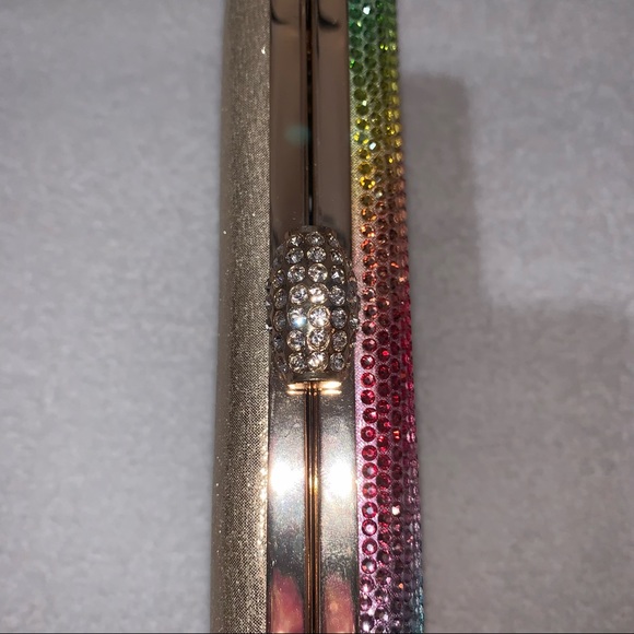 Alessia Rainbow Crystal Clutch Crossbody Purse - Picture 6 of 12